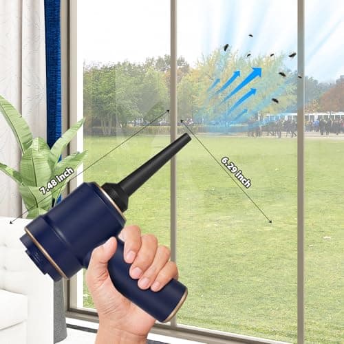 Bug Vacuum with Long Nozzle: 5 in 1 Handheld Cordless Car Vacuum Cleaner for Adults Car Home Office Garden, Rechargeable Strong Suction Insect Catcher for Spider Moth,Stink Bug (Blue)