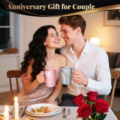 Christmas Gift for Couples Newlyweds Husband Wife His and Hers Couples Gift Bride to Be Bridal Shower Engagement Anniversary Linkax Wedding Gifts for Couples 2026, Mr and Mrs 13.19 Oz Coffee Mugs B0DM645NTY