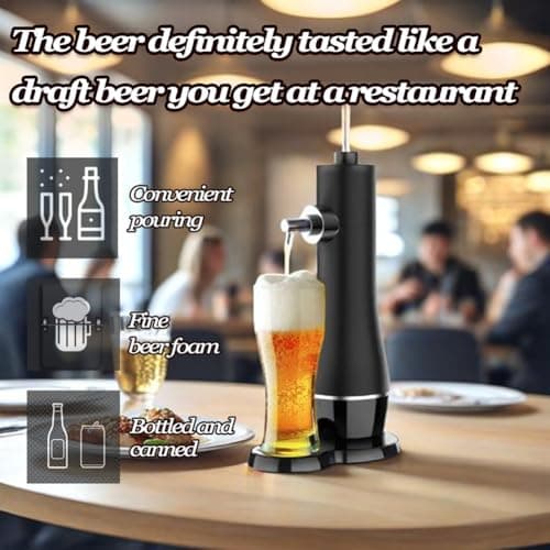 Draft Beer Dispenser, Beer Foam Maker, Beer Draft System for Canned and Bottled, Beer Gifts for Men, Father's Day, Birthday, Black