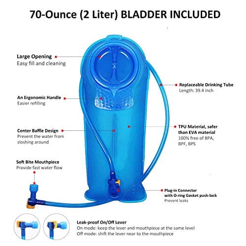 Unigear Hydration Pack Backpack with 70 oz 2L Water Bladder for Running, Hiking, Cycling, Climbing, Camping, Biking