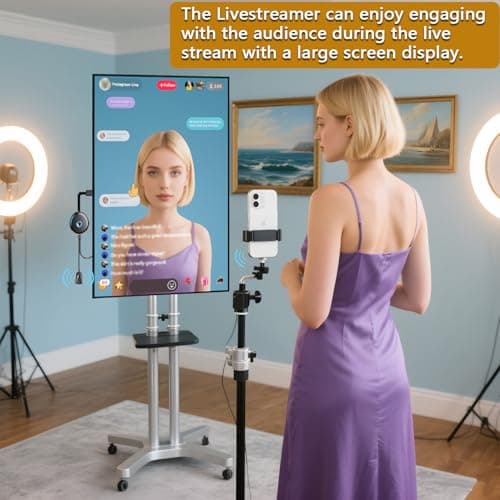 Wireless Display Adapter Designed for Multimedia Live Streaming Broadcast with Landscape/Portrait Screen Display Perfect for TikTok,YouTube,Amazon Live