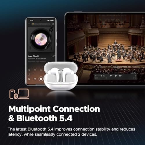 SoundPEATS Air5 Pro Hi-Res Wireless Earbuds, LDAC & aptX Lossless, Audiophile-Grade Sound with Wide Soundstage, 37H Playtime, Bluetooth 5.4, IPX5 Waterproof, Multipoint Connection