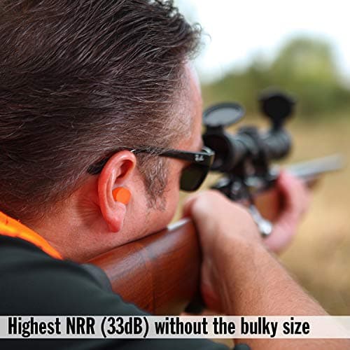 Mack's Maximum Protection Soft Foam Shooting Ear Plugs - 7 Pair Plus Travel Case, 33 dB Highest NRR – Comfortable Earplugs for Hunting, Tactical, Target, Skeet and Trap Shooting | Made in USA