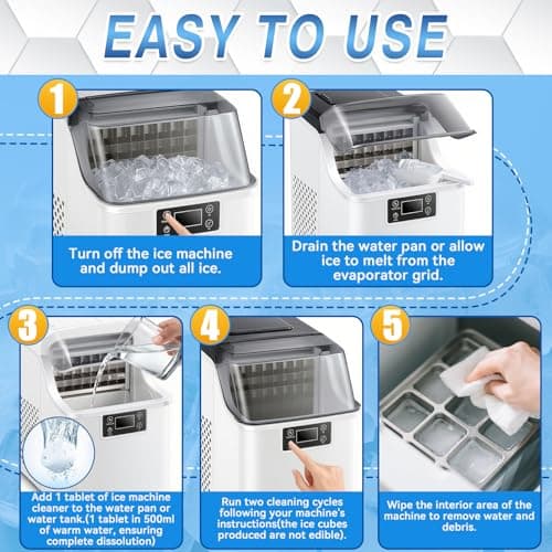 Ice Machine Cleaner Tablets Descaler (36 Pack) – Portable Ice Maker Cleaner, Nickel Safe Scale Remover Compatible with Countertop and Nugget Ice Maker, Remove limescale, Odor-Free, Crystal Clear Ice
