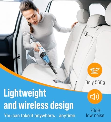 Milunho Powerful Handheld Vacuum Cordless, 9500PA Rechargeable Car Vacuum Portable Cordless, Lightweight & Portable Mini Handheld Vacuum Cleaner with Large-Capacity Battery for Car/Home/Pet
