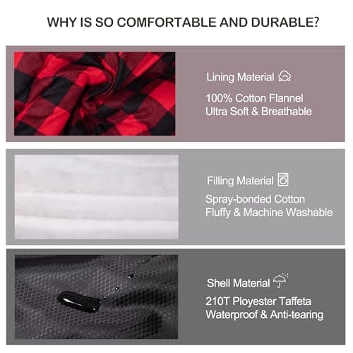 HiZYNICE Cold Weather Sleeping Bag 100% Cotton Flannel XXL for Adults Big and Tall,Free Compression Sack