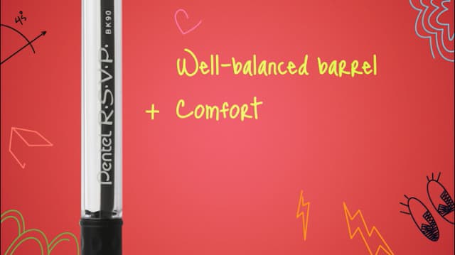 Pentel RSVP Ballpoint Pen, (0.7mm), Fine Line, Black Ink, Pack of 5 (BK90PF5A)