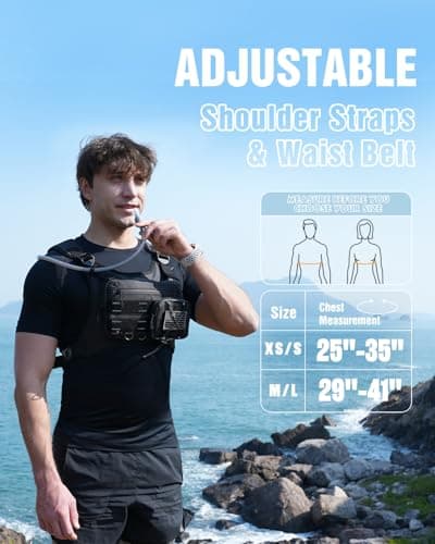 Running Vest with 2L Water Bladder, Hydration Backpack, USA Original Patent, Lightweight Hydration Pack with Gear Holder, Reflective Chest Pack for Men Women for Marathon