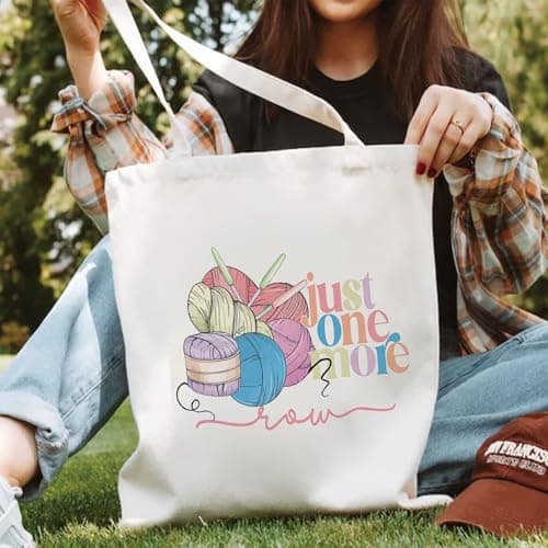 5 Pcs Crochet Gifts For Women,Crochet Reusable Grocery Bag, 50pcs Stickers for Friends, Mom, Knitting Lovers