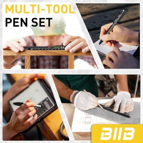Christmas Mens Gifts for Him Dad Husband, White Elephant Gifts for Adults, Dad Gifts Gadgets for Men BIIB Mens Stocking Stuffers Gifts for Men Teens Adults 9-in-1 Multitool Pen B081381JD4