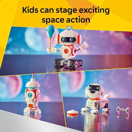LEGO Creator 3 in 1 Space Robot Toy - Building Toy Kit for Kids with 3 Options, Robot, Spaceship, or Dog - 8 Year Old Boy & Girl Birthday Gifts - 31164