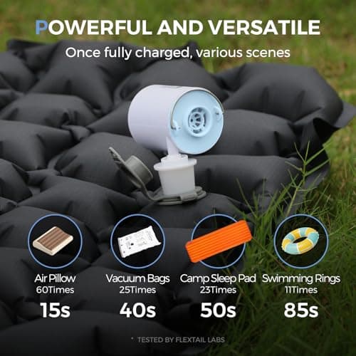 FLEXTAILGEAR Portable Air Pump for Inflatables, 2.82oz Classic Tiny Air Pump, Rechargeable Electric Air Pump to Inflate Deflate for Camping Gear Pool Floats Air Mattress Vacuum Storage Bags