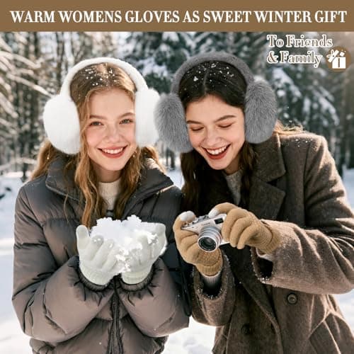 TOBEHIGHER Winter Ear muffs Faux Fur Warm Earmuffs Cute Foldable Outdoor Ear Warmers For Women