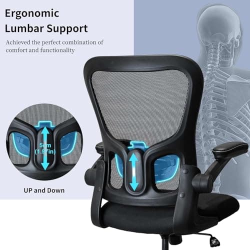 Drafting Chair, Ergonomic Tall Office Chair for Standing Desk, Counter Height Desk Chair with Adjustable Padded Armrests and Footrest Ring Standing Desk Chair Adjustable Height with Lumbar Support