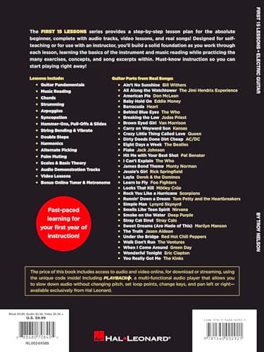 First 15 Lessons – Electric Guitar - Beginner’s Guide with Online Audio and Video – Learn Guitar Fundamentals, Chords, Strumming and Popular Songs 