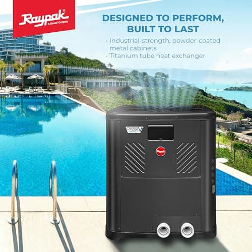 Raypak Crosswind V Deluxe Pool Heat Pump - Spa and Pool Heater with Cool Mode, Free Wi-Fi for Fleet Monitoring for Above Ground and In-Ground Pools