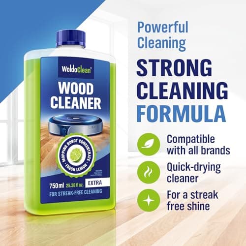 WoldoClean Robot Mop Floor Cleaner Concentrate - safe for Sealed Hardwood, Laminate & LVP Vinyl, 25oz for 75-150 uses