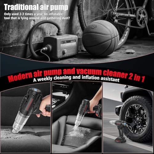 Car Vacuum Portable Cordless, 40,000Pa High Power Dust Buster, Rechargeable Battery Powered Vacuum Cleaners for Office,Home, Car, Pet Hair, Keyboard,Black