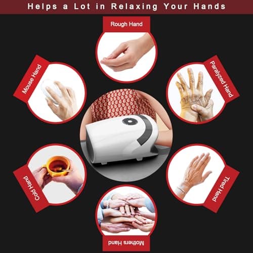 Gifts for Women,White Elephant Gifts for Adults - Hand Massager with Compression & Heating,Birthday Christmas for Men Women,Electric Hand Massager for Arthritis and Carpal Tunnel(White)