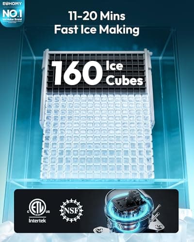 EUHOMY Commercial Ice Maker Machine 400Lbs/24H,ETL Approval, Industrial Ice Machine, 250Lbs Storage, Ice Ready in 11-20min, Stainless Steel Ice Maker for Bar/Cafe/Restaurant/Business