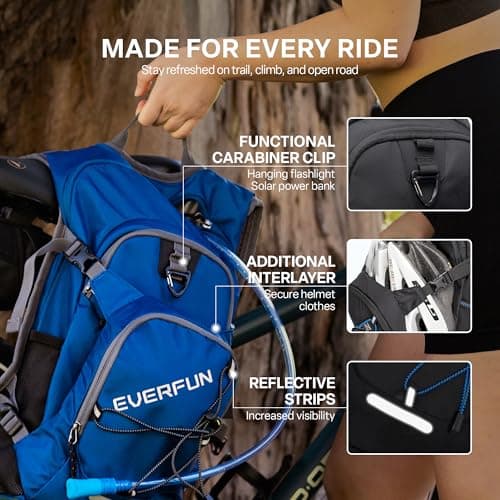 Everfun Hydration Backpack 18L with Water Bladder 2L/3L Hiking Water Backpack Women Men Hydration Pack Insulated Lightweight Day Hydropack with Storage for Hiking, Biking, Running, Festival