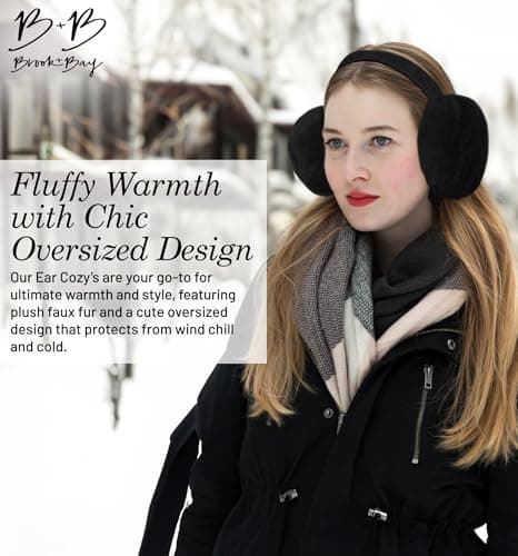 Brook + Bay Ear Muffs Winter Women - Winter Ear Muffs for Women - Adjustable Fluffy Folding Earmuffs - Women's Earmuffs
