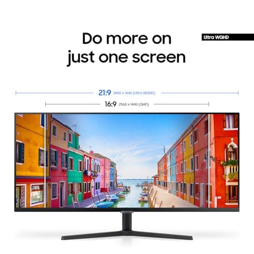 Samsung 34" ViewFinity S50GC Series Ultrawide QHD Monitor, 100Hz, 5ms, HDR10, AMD FreeSync, Ultrawide Screen, Eye Care, Thin Bezels, PIP, PBP, LS34C50DGANXZA, 2023, Black