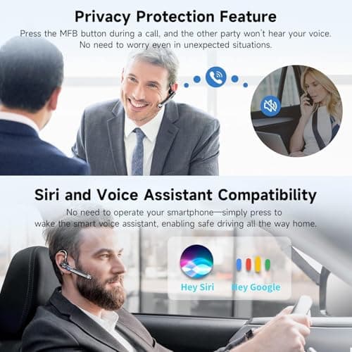 Bluetooth Headset V5.3,100 Hrs Talk Time Single-Ear Earphone, CVC8.0 Noise Cancelling Wireless Earbud, Business Earbud with 500 mAh Charging Case, Hands-Free Earpiece for Trucker/Home/Office Work