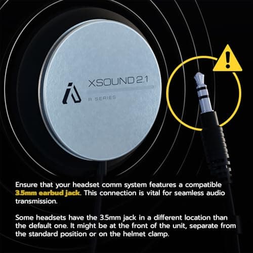 I A S U S High Performance Helmet Speaker Headphones with a 3.5mm Earbud Audio Jack Compatible with Most Helmet Comm Systems - The XSound 2.1 R fits in Most Ski, Snowboard and Motorcycle Helmets