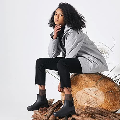 planone Women’s Waterproof Short Rain Boots Durable Comfort-Focused Chelsea Ankle Rubber Boots Non Slip Everyday Outdoor Garden Shoes with Removable Comfort Insole