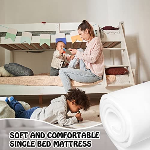 Amylove 1 Pack Polyurethane Foam 1/2" x 24" x 72" High Density Cushion Upholstery Foam Sheet for Seat Replacement DIY Projects Chairs Headboards Sofas Home (White)