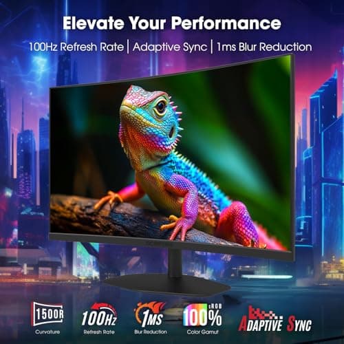 New! Sceptre Curved 24-inch Gaming Monitor 1ms 100Hz 1500R DisplayPort HDMI X2 Eye Care 100% sRGB Build-in Speakers, Machine Black 2026 (C248W-FW100T Series)