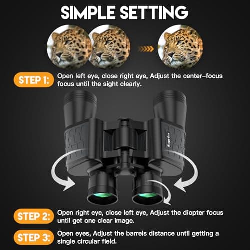 Sogries 10x50 Binoculars for Adults High Powered Waterproof Compact Binoculars for Bird Watching Travel Low Light Vision Hunting Stargazing Concert Sports Long Range Birding Binocular Gift for Him