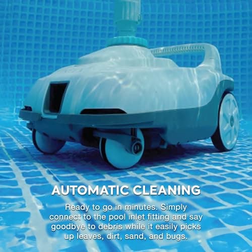 INTEX 28006E ZX100 Pressure-Side Above Ground Automatic Pool Cleaner: For Bigger Pools – Cleans Pool Floor – Removes Debris – Removable Filter Tray – 21ft Tangle Free Hose