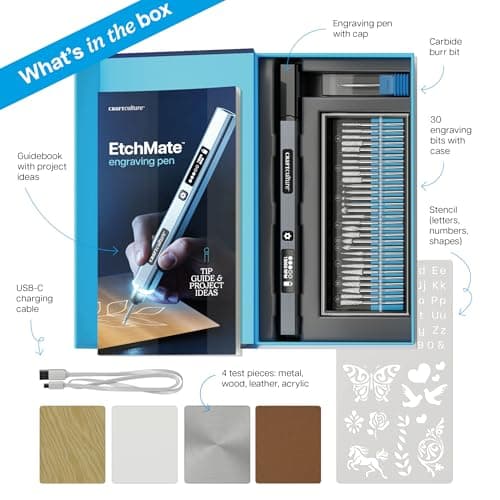 Cool Birthday Gift Ideas - Engraver Pen Tool - Teen Boy Gifts - Unique Gifts for Women, Teenage Girl - Craft Kits for Adults EtchMate Engraving Pen for Metal, Wood, Glass, Plastic & All Materials B0FRNNZZZH