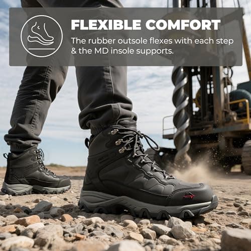 NORTIV 8 Waterproof Steel Toe Boots for Men Slip Resistant Safety Industrial Boots Paladin-Steel