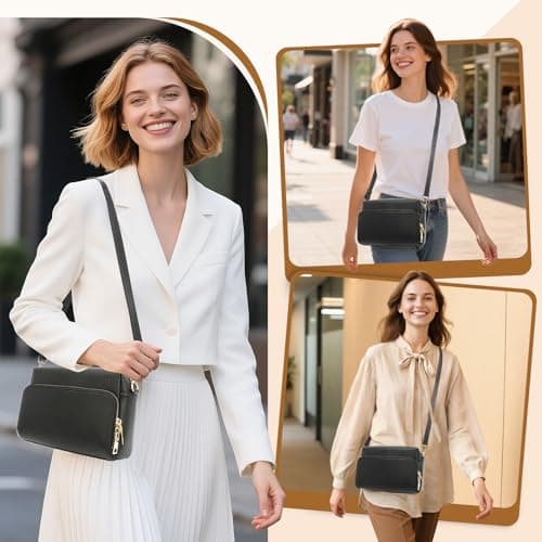 FYY Small Crossbody Bags for Women Vegan Leather Crossbody Purses for Women Travel with Adjustable Shoulder Strap