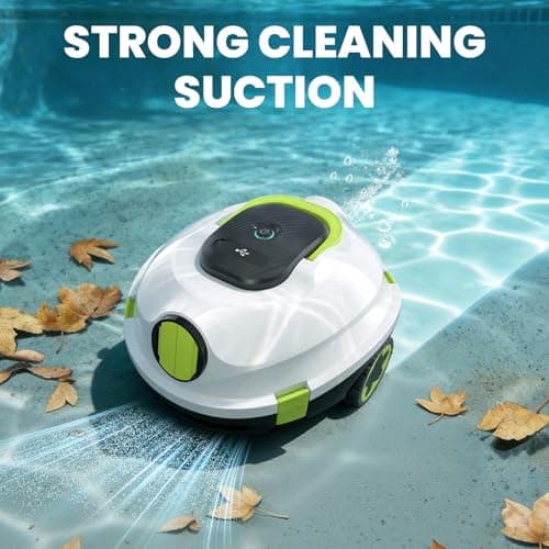 Y20 Robotic Pool Cleaner, Cordless Pool Vacuum for Above Ground & Inground Flat Pools with Dual Motors, 120 Min Runtime, Auto-Parking, Powerful Pool Vacuum Robot for Up to 1100 Sq.Ft