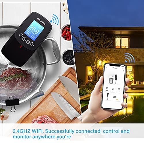 INKBIRD WIFI Sous Vide Cooker ISV-100W and Vacuum Sealer Machine | 1000W Sous-Vide Cooker Immersion Circulator with 14 Preset Recipes on APP and Thermal Immersion, Fast-Heating with Timer