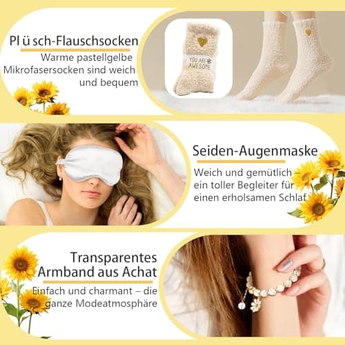 Birthday Gifts for Women, Sunflower Self-Care Package, Sending Sunshine Get Well Gifts for Women, Her, Sister, Mom, Best Friends, Unique Relaxation Spa Basket Perfect for Valentine's Mother's Day