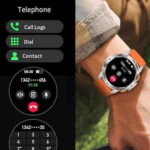 Jooeniok 2026 New Outdoor Compass with Bluetooth Calling and Health Monitoring - 100+ Exercise Modes, Music Playback, Voice Assistant, Waterproof, 1.53-inch Screen, Flashlight for Fitness and Sports