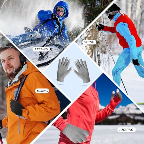 Handepo 50 Pairs Winter Gloves Bulk Knit Stretchy Warm Touchscreen Gloves Multicolor for Men Women Running Cycling Driving