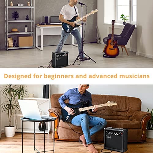 GLARRY 39" GST Series Electric Guitar Kit with Amp for Beginner Starter, HSS Pickups Full Size Guitar Included Digital Tuner, Strings, Picks, Tremolo Bar, Shoulder Strap, and Portable Case (Dark Blue)