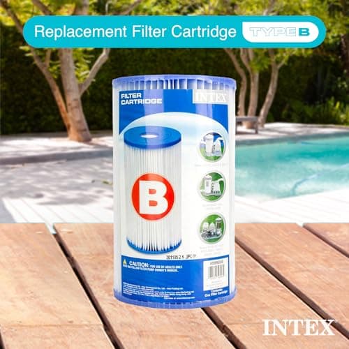 Intex 29005E Swimming Pool Type B Replacement Easy Clean Dacron Material Filter Pump Cartridge (6 Pack)