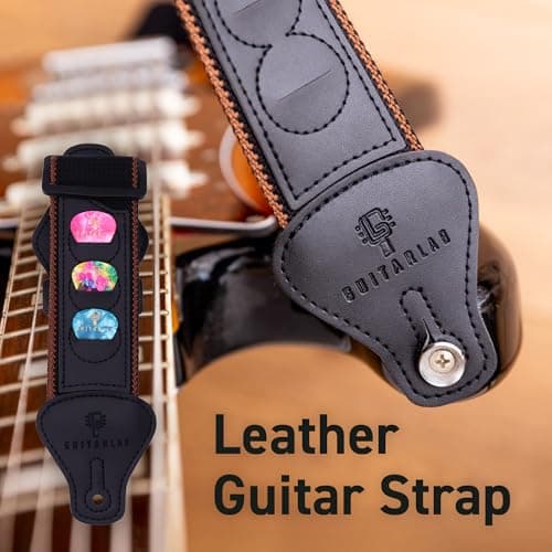 Guitar Accessories Kit by Guitar Lab – Premium Metal Tin with Guitar Strap, Capo, Tuner, Picks for Acoustic, Bass, Electric & Ukulele Guitars – Ideal Guitar Gifts for Men, Beginners, and Pros