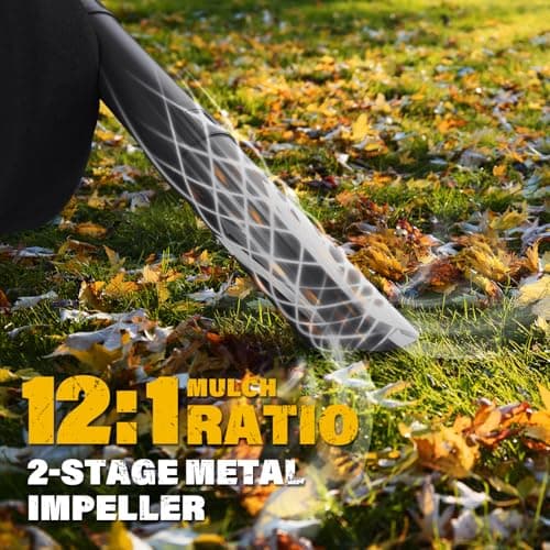 Cordless Leaf Blower & Vacuum, 3-in-1 Leaf Vacuum Mulcher with Bag, 40V 360CFM 5-Speeds Brushless Battery Operated Leaf Blower for Lawn Care with 2 x 4.0Ah Battery & Charger Included