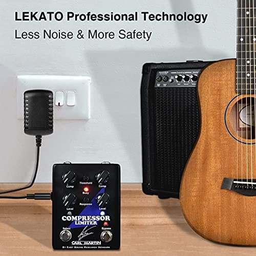 LEKATO Guitar Looper Pedal Effect Pedal with Tuner Function Looper Pedal Loops 9 Loops 40 minutes Record Time with USB Cable and 9V 0.6A Pedal Power Supply Adapter
