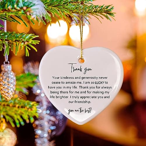 Jocidea Thank You Keepsake Gift for Friend - Heart Christmas Ornament - Gift to Say Thanks - Friend Appreciation Gift - You're the B0CGWSDTGH