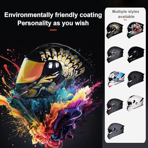 Motorcycle Bluetooth Modular Helmet DOT Approved Dual Visor Full Face Flip up Integrated Motorcycle Helmets Double Visor Helmet Built-in Dual Speaker Microphone Waterproof Adults Men Women M-XXL