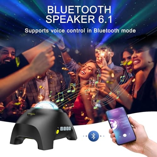 Northern Galaxy Light Aurora Projector with 33 Light Effects, Night Lights LED Star Projector for Bedroom Nebula Lamp, Remote Control, White Noises, Bluetooth Speaker for Parties Black B0B4518KC2